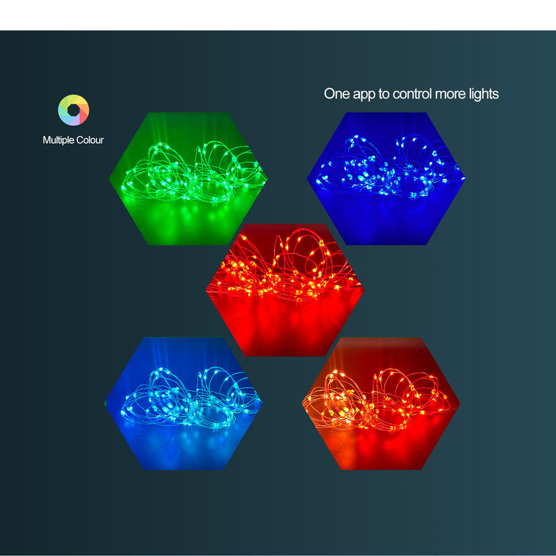 Медная проволока СИД управлением ПРИЛОЖЕНИЯ RGB WIFI светов водоустойчивой синхронизации умная солнечная декоративная