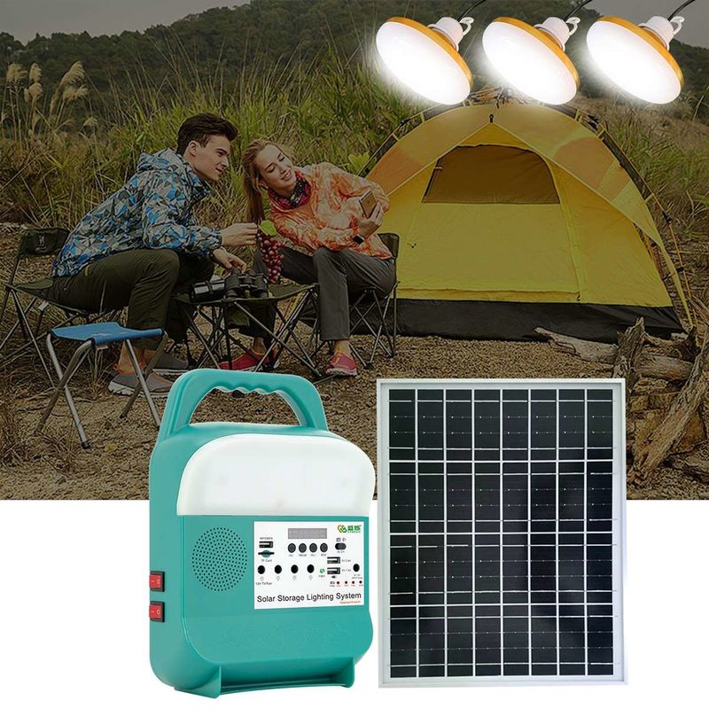 Набор системы 12V накопления энергии солнечный перезаряжаемые светлый для домашнего и на открытом воздухе