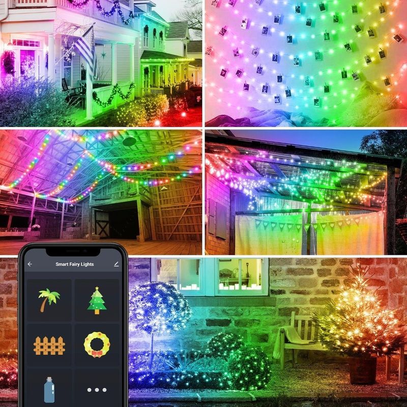 Света глобуса 10m светов 5m Bluetooth WiFi солнечные декоративные красочные