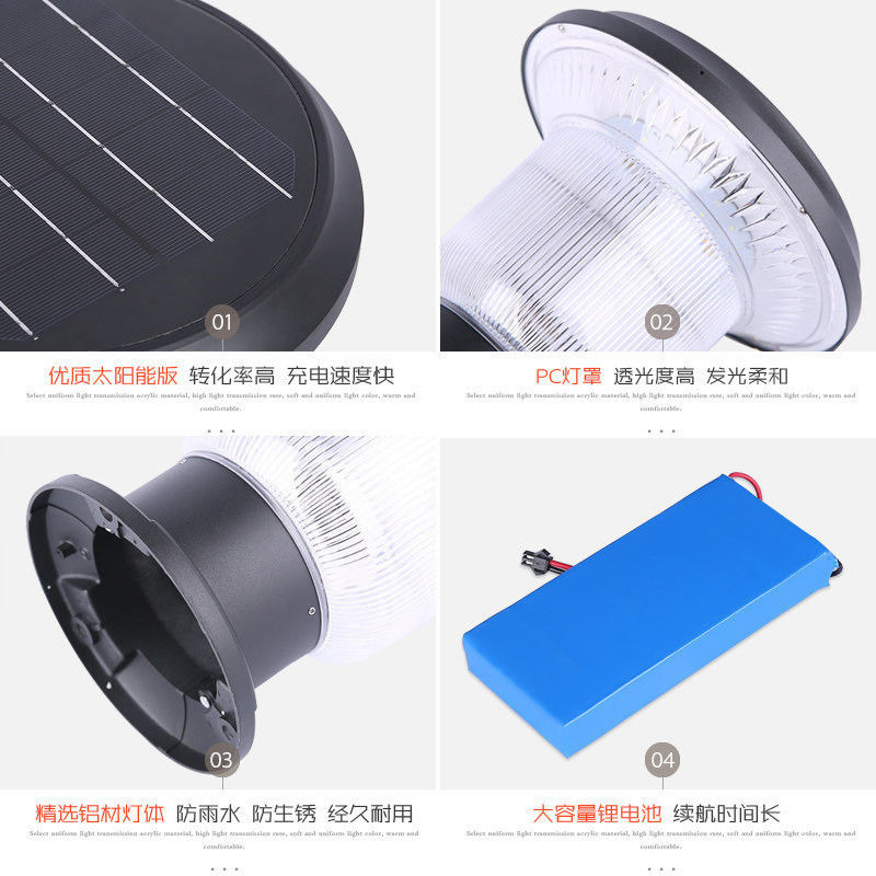                  Aluminum Die Cast PC Shade Outdoor Water Proof Fence Solar LED Garden Gate Pillar Light             