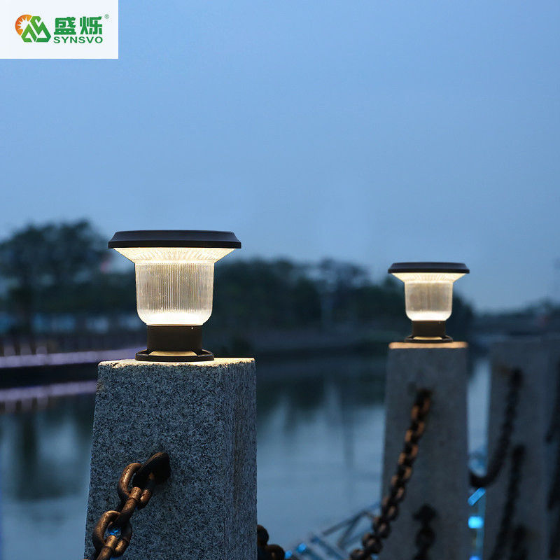                  Aluminum Die Cast PC Shade Outdoor Water Proof Fence Solar LED Garden Gate Pillar Light             