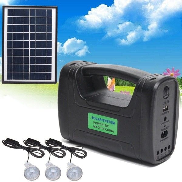 Набор СИД 3W 4W 5W 12PCS SMD крытый солнечный освещая с	4Ah свинцовокислотное Batttery