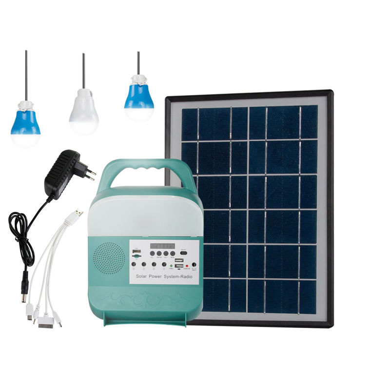солнечного генератора 3pcs осветительная установка 3.7V портативного 5W домашняя с радио диктора FM
